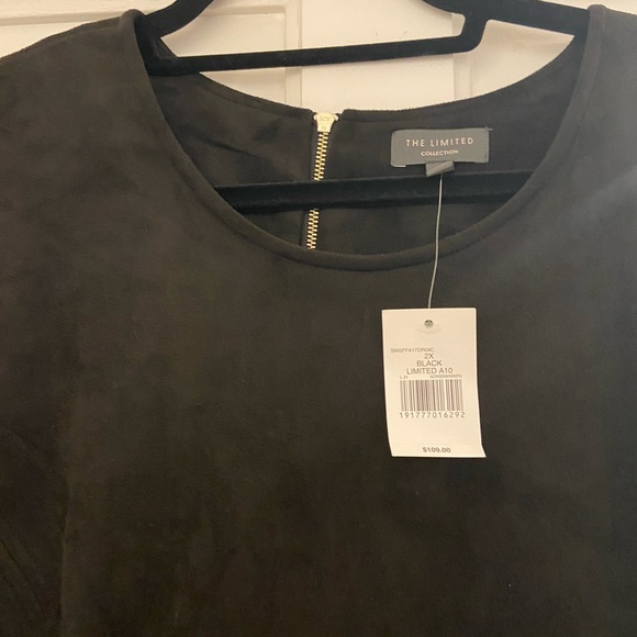 NWT Black Faux Suede Dress from The Limited 2X - Picture 4 of 5